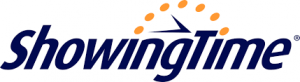 ShowingTime logo with stylized clock arched over the middle of the words